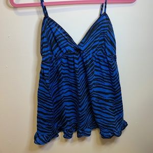 VS Pink sleep tank - royal blue & zebra print sz M